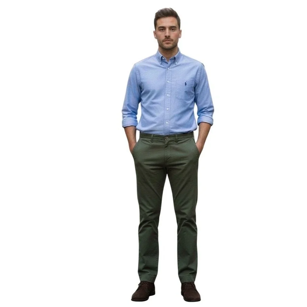 Polo‎ Ralph Lauren Stretch Straight Chino Pants Olive Green 34x30 (Fits 36x29 NW